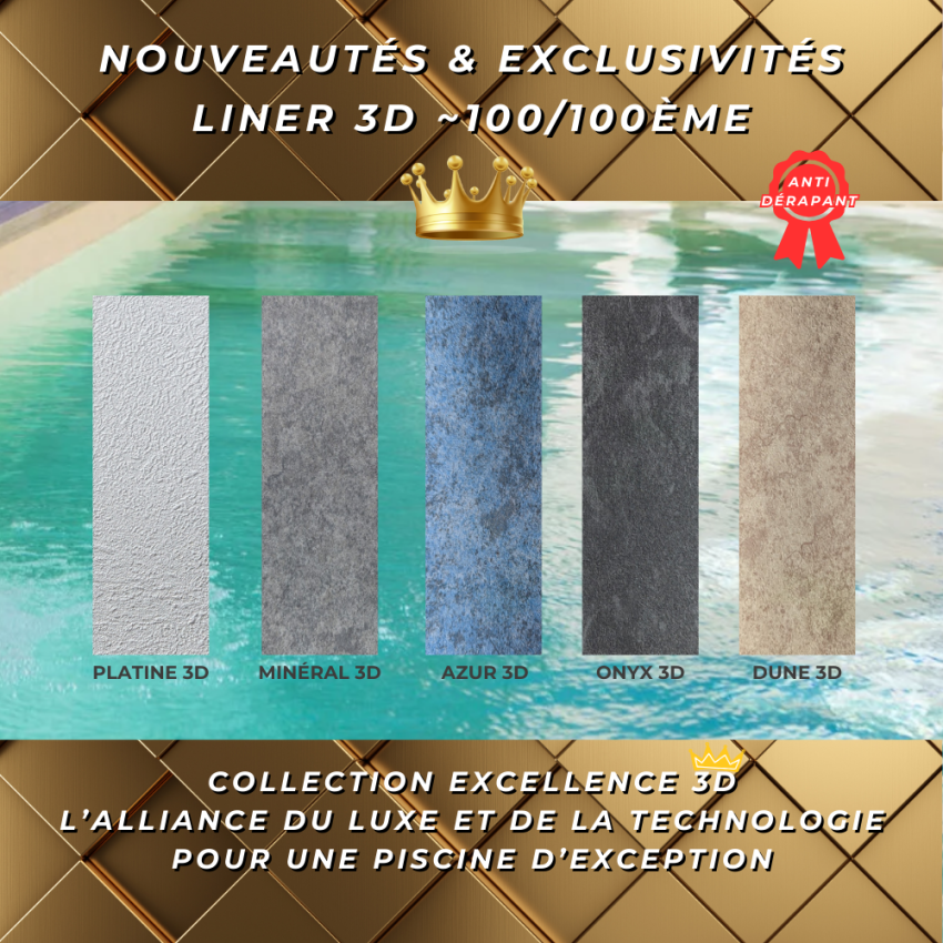 Piscine bois Allongée UBBINK PREMIUM 550x355x120cm Liner Relief 3D