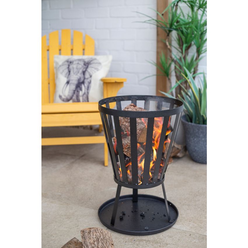 Brasero OREGON Acier Noir 35x35x51cm