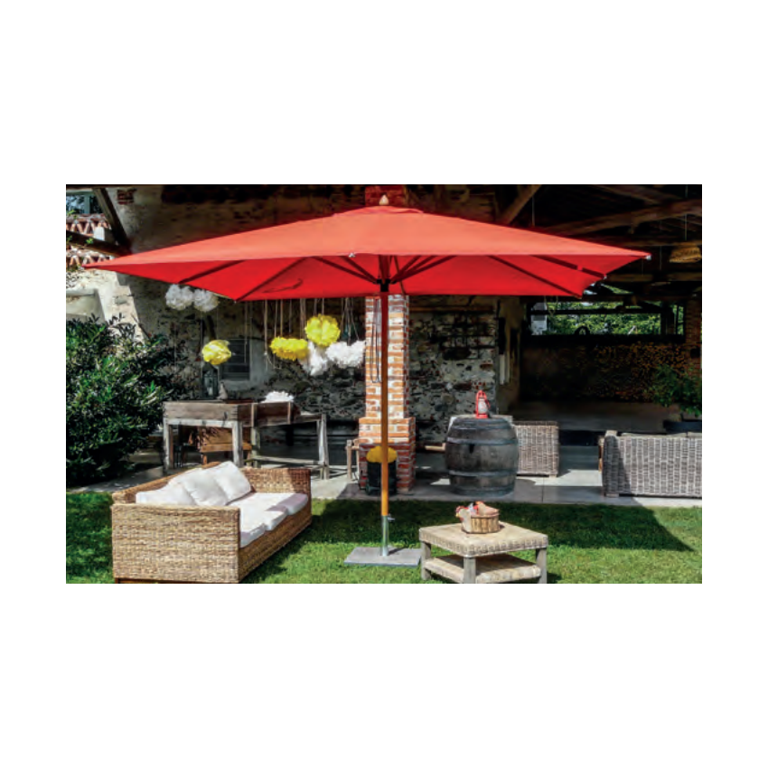 Parasol mat en bois FIBRASOL WOOD - 300x300 cm