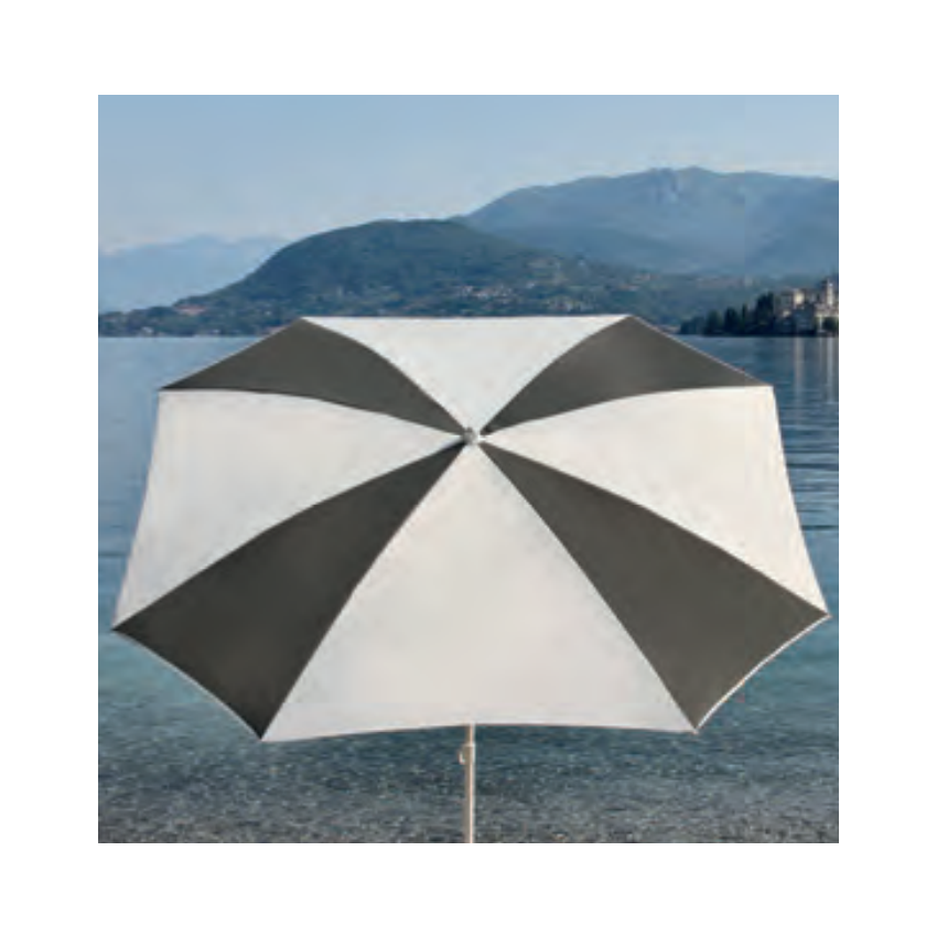 Parasol demi-carré bicolore MALTA - 100/8 cm - diam 200 cm