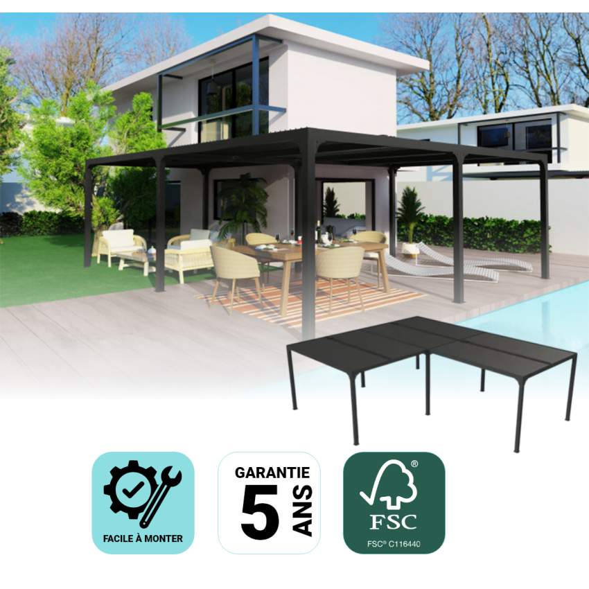 Pergola Bioclimatique L Aluminium Anthracite