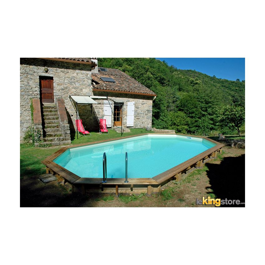 Piscine Bois Super Lucci Octogonale Allongée 807x457x131cm