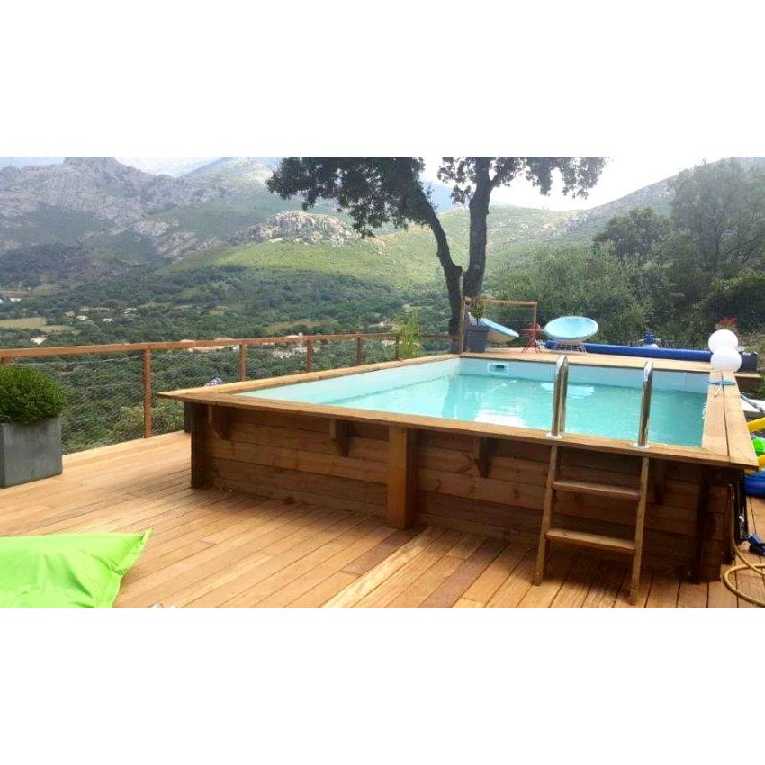 Piscine Bois Luxe Rectangulaire 620x420x130cm