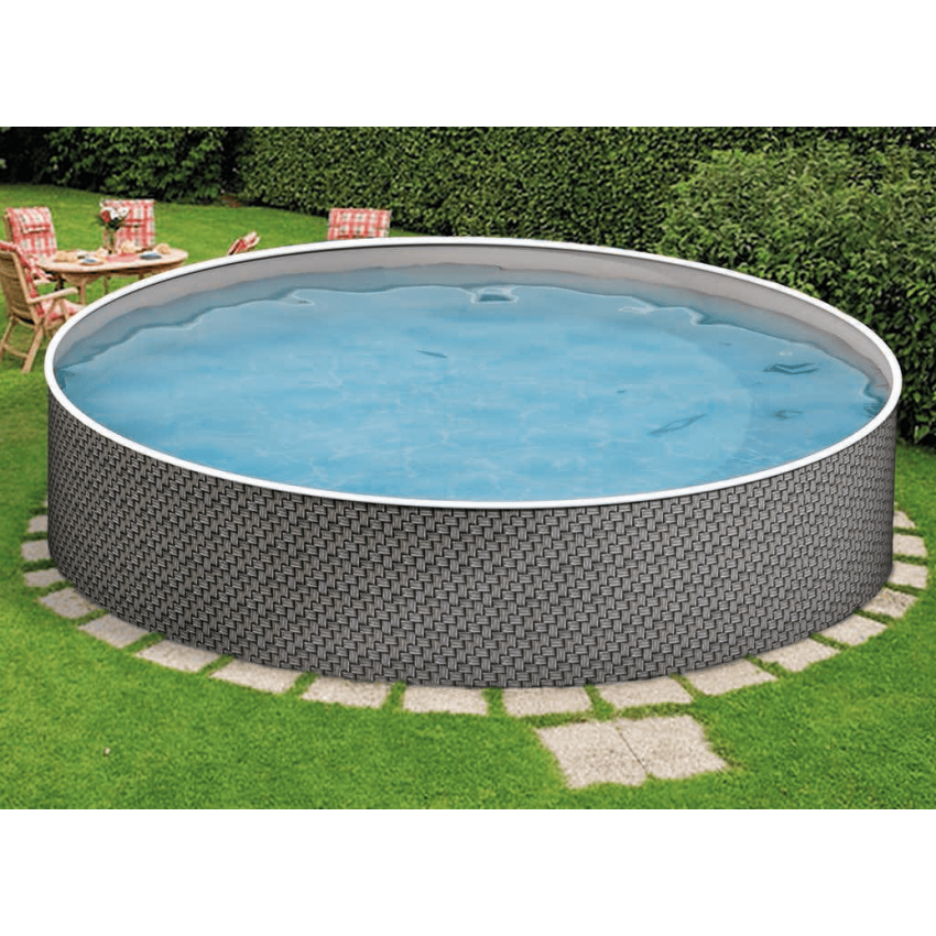Piscine Acier Ronde Azuro aspect Osier ⌀360x120cm