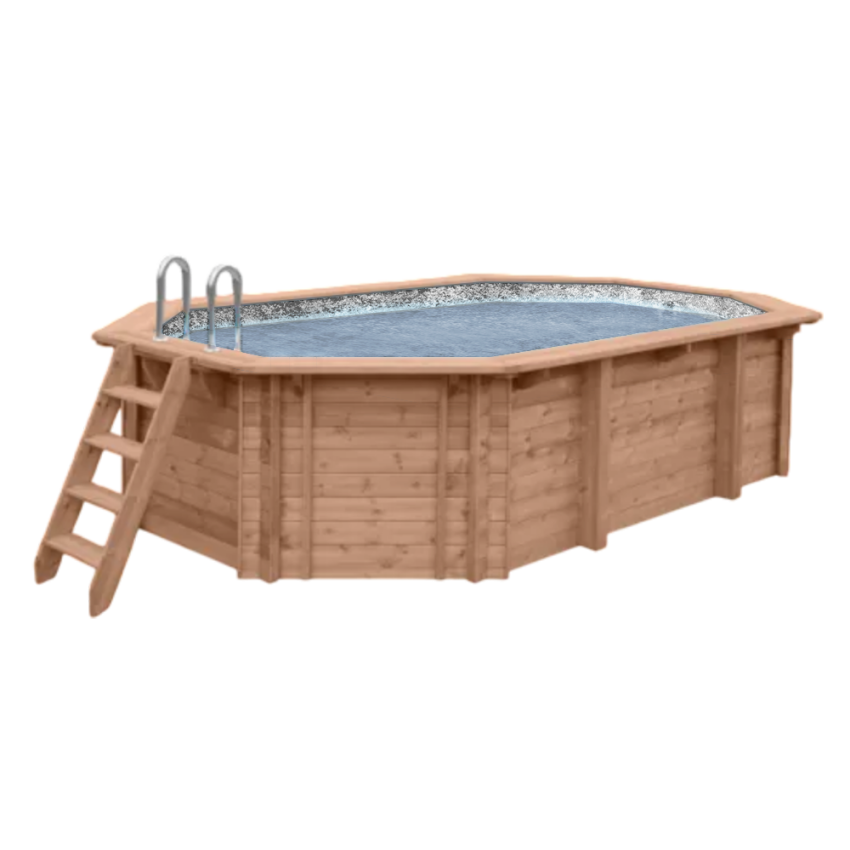 Piscine bois UBBINK SASHA PREMIUM 490x355x130cm Liner Relief 3D