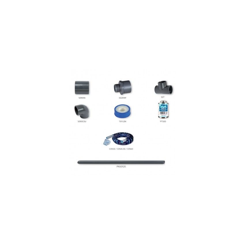 Kit plomberie pour bassin 50 m² avec CDS