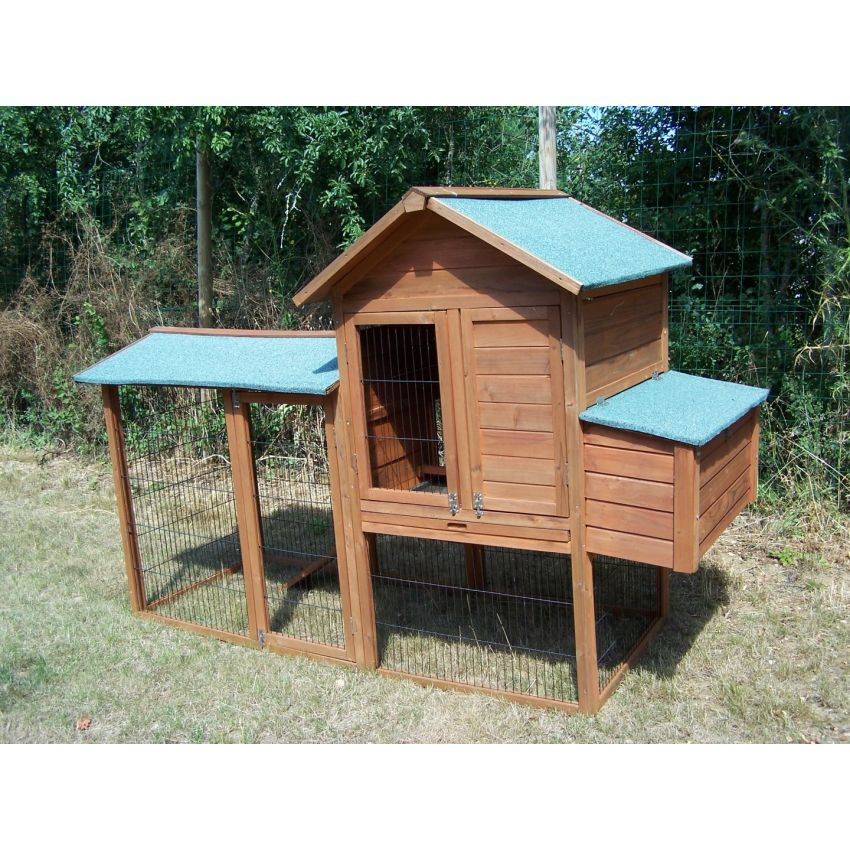 Poulailler en bois pour 5/8 poules 227x94x151cm