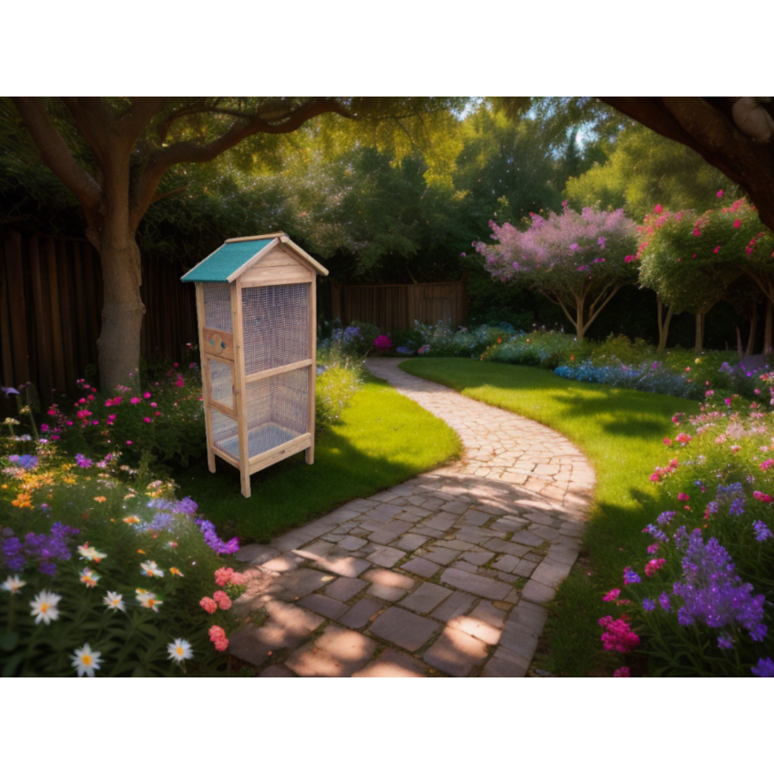 Cage à Oiseaux Standard 0.25m² pour 3/4 Oiseaux 