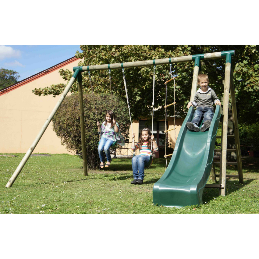 Portique et Toboggan de jardin en bois NAVAJOS
