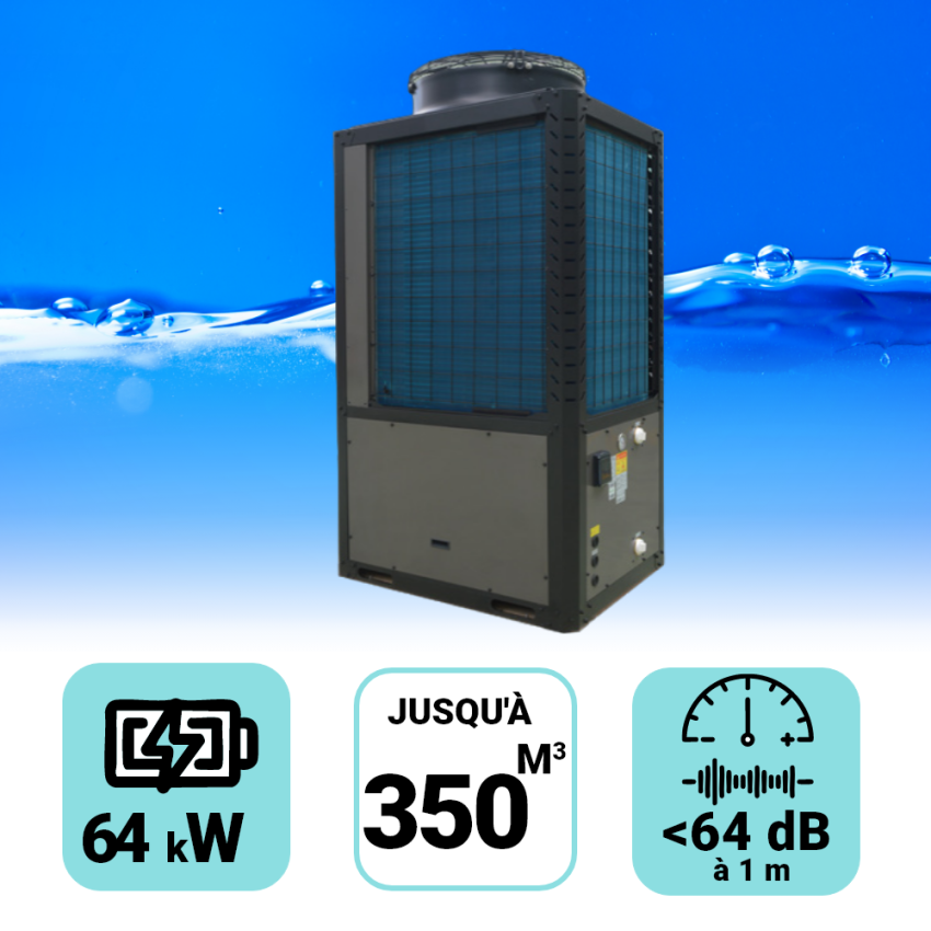 Pompe à chaleur Pro Inverter 65 kW pour piscine de 350m3