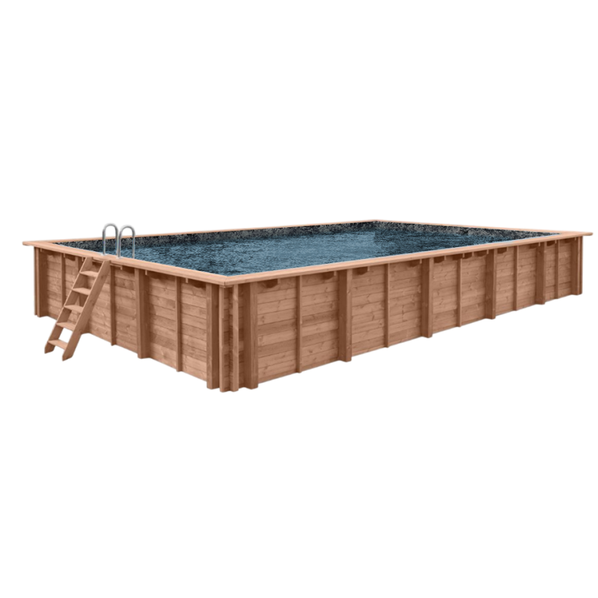 Piscine Bois PRESTIGE Rectangulaire SPARK 920x420x145cm Liner Relief 3D
