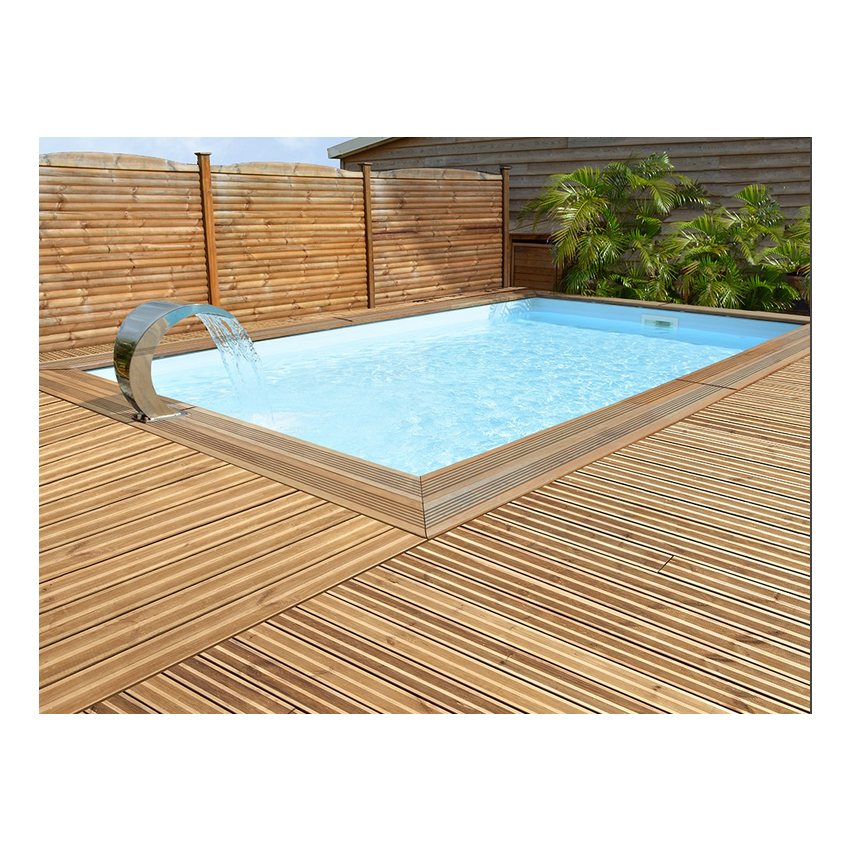 Piscine bois MAEVA Rectangulaire avec Escalier droit 650x350x150m