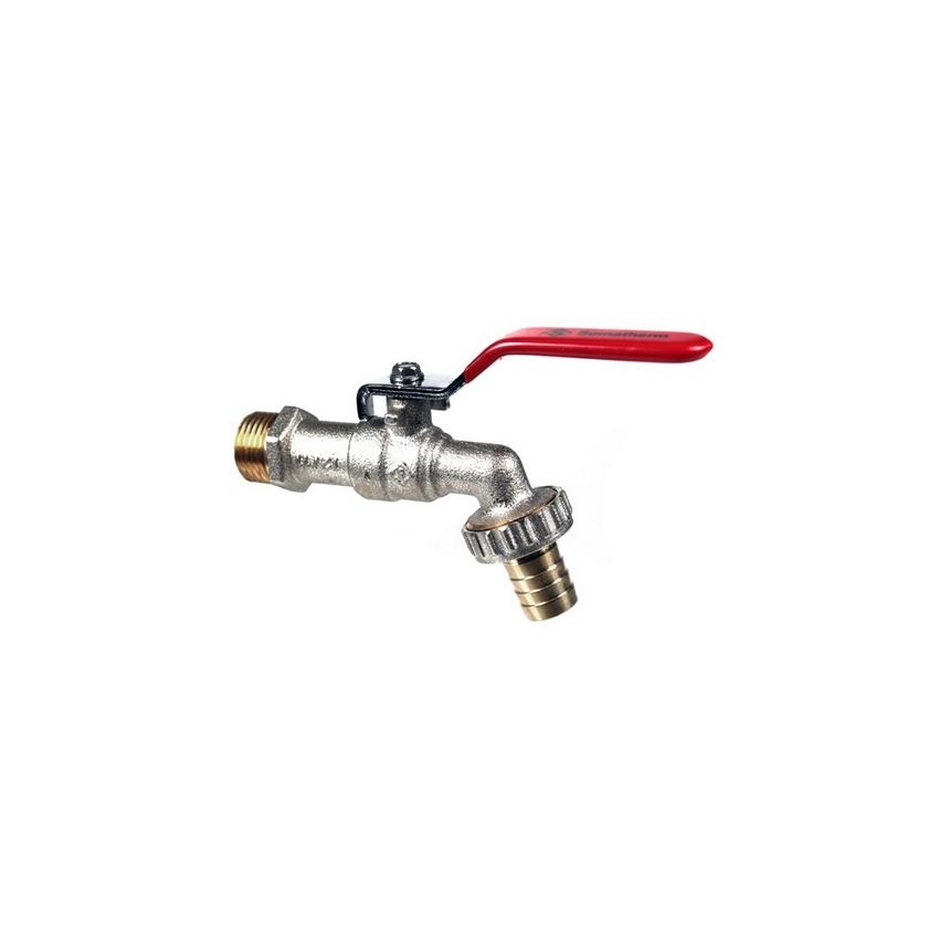 Robinet 1/4 de tour 1/2x3/4 avec poignée acier chromé