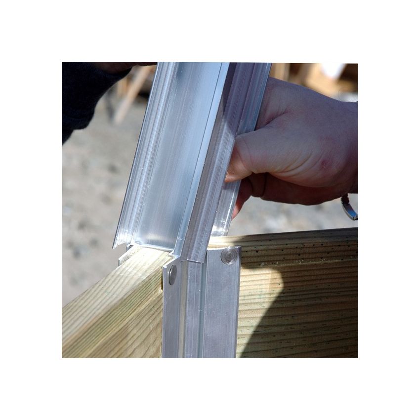 Piscine bois Octogonale Allongée SABTANG 510x320x129cm Liner bleu