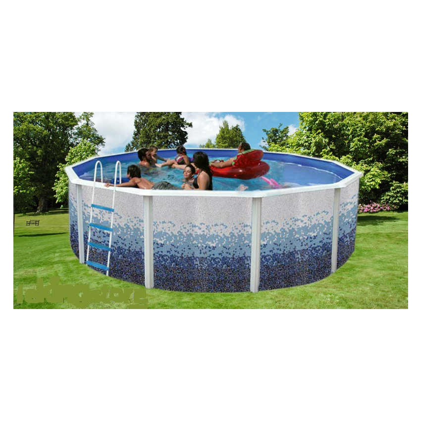 Piscine Ronde TRENCADIS Acier Décoration Mosaïque 550 x 120 cm