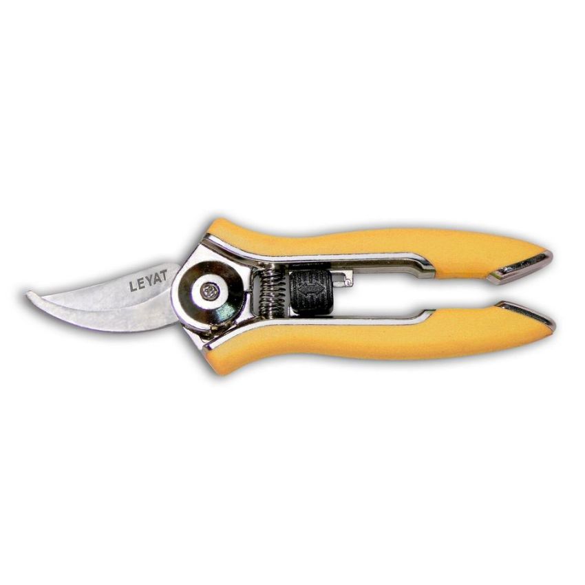 Petit sécateur Jaune LEYAT  Lame Courbe HAPPY LINE