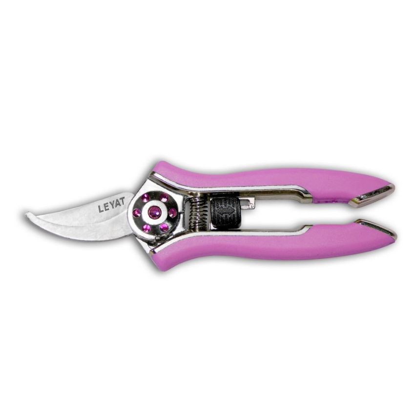 Petit sécateur Violet Lame Courbe avec Strass HAPPY LINE DIAMOND