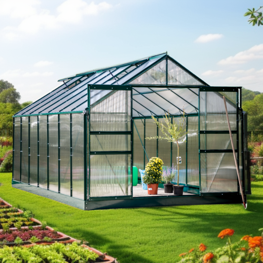 Serre Jardin Structure Alu Verte 10,50 m2