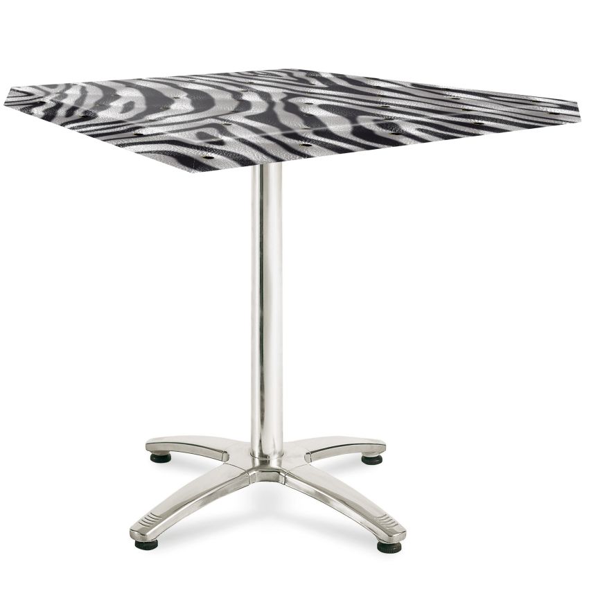 Table Carrée 2 Personnes 70 x 70 x 71 cm Décor Cabaret Zèbre