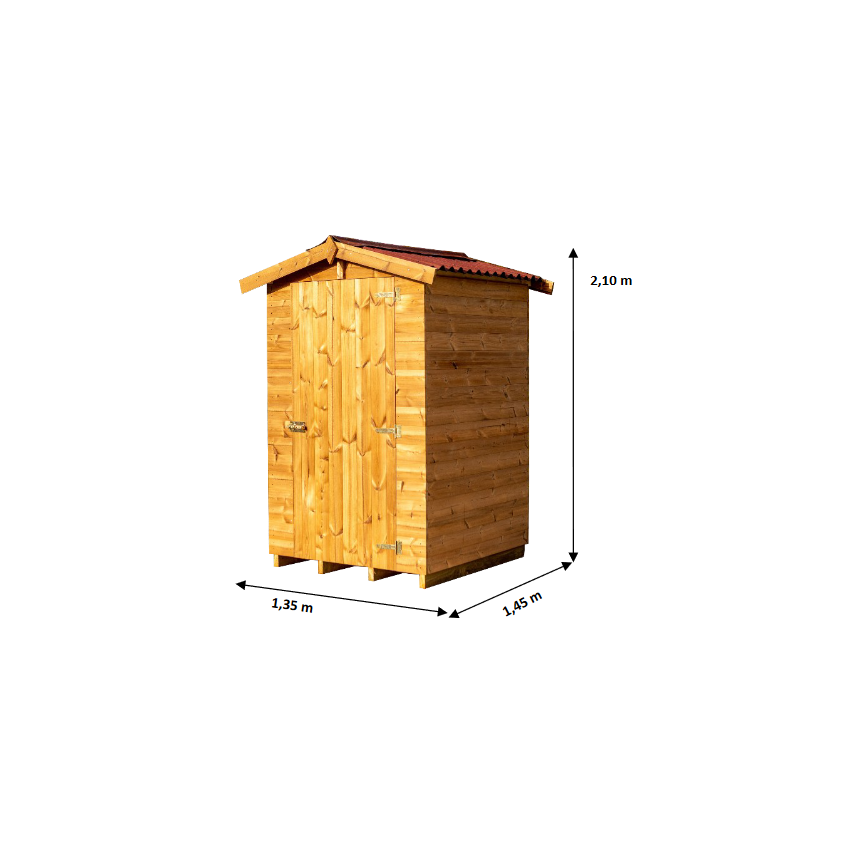 Abris en bois massif avec plancher 1.96 m2 