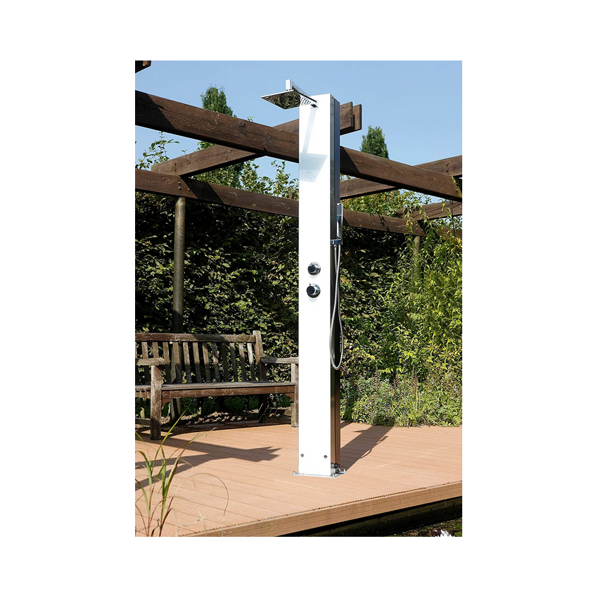 Douche solaire inox 25L blanche