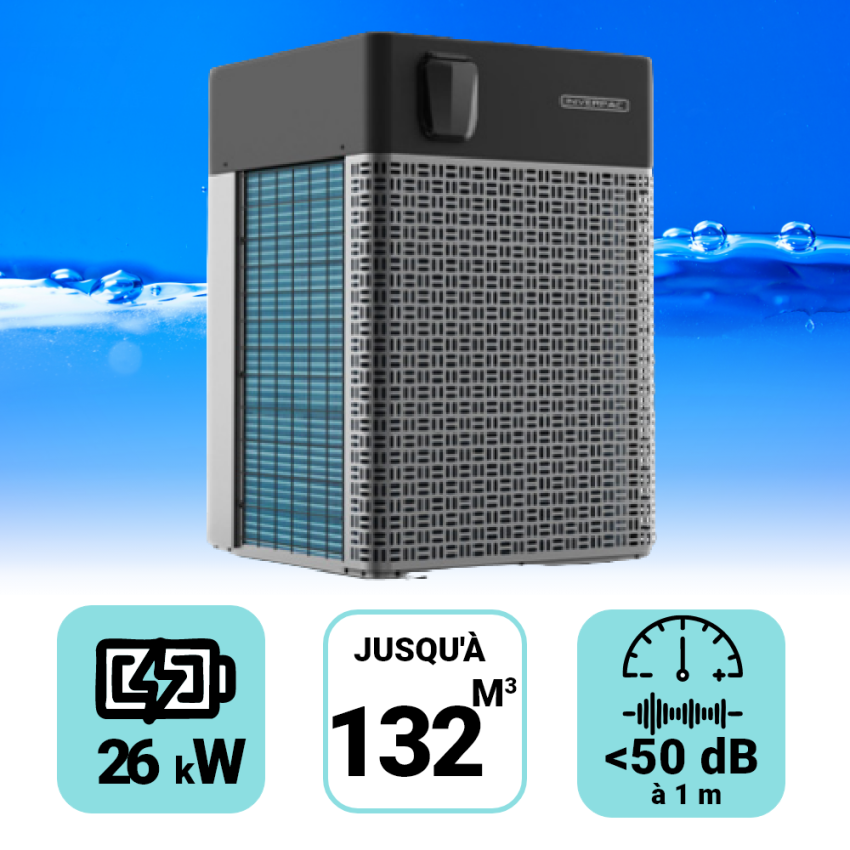 Pompe à chaleur Platinium 26 kW pour piscine de 63-132m3