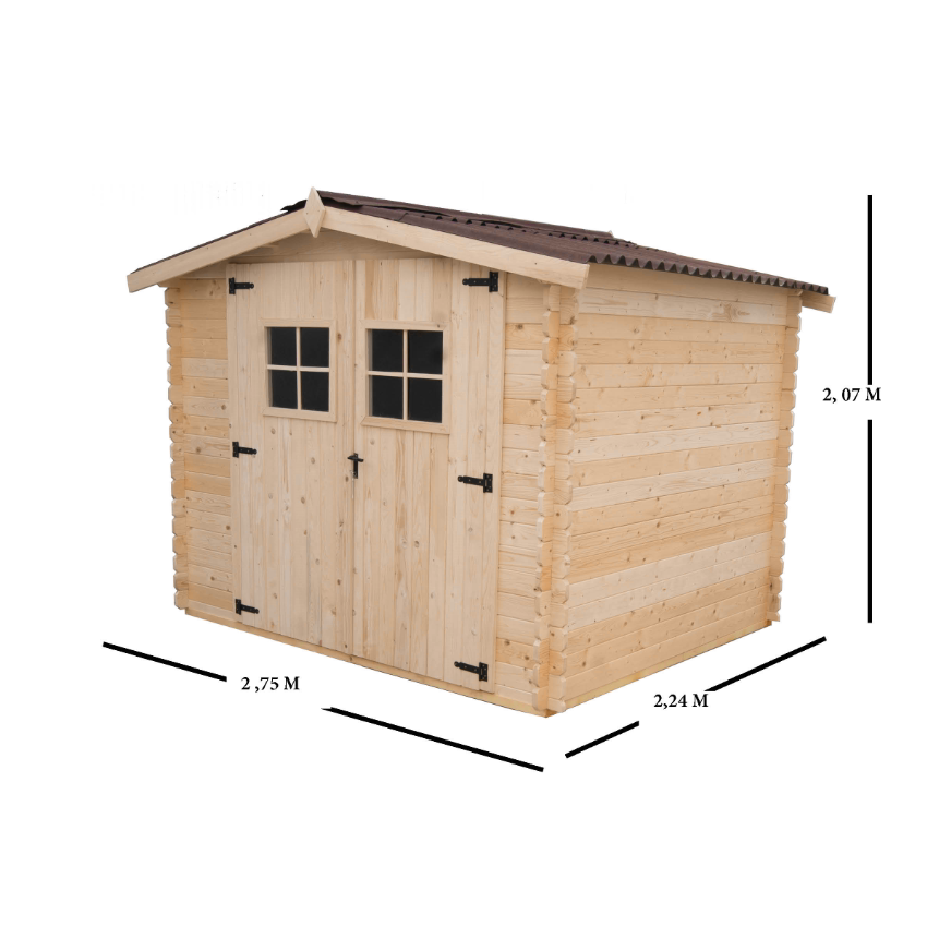 Abri de Jardin Habrita en bois ep28 mm 6.16 m²