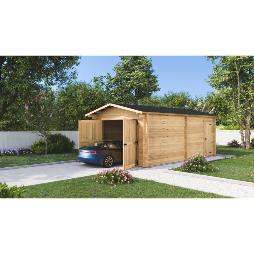 Garage en Bois 19.03 m² VECTURA 42mm L 350 x P 620 cm 