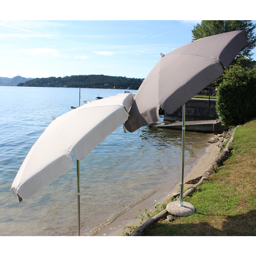 Parasol VENEZIA Duplex 200/8 cm Taupe et Ecru