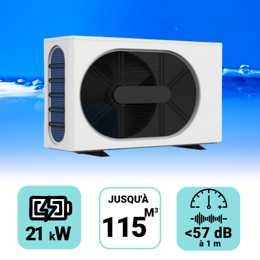 Pompe à chaleur Wega 21 kW Triphasée pour piscine de 90-115m3