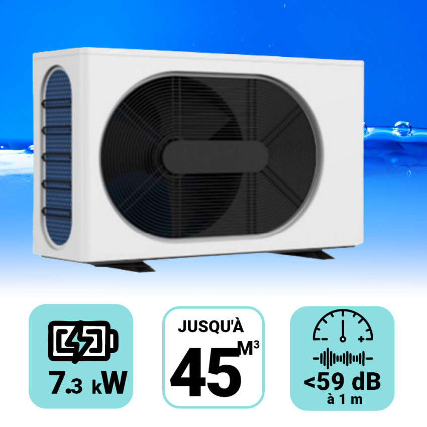 Pompe à chaleur Wega 8 kW pour piscine de 45m3