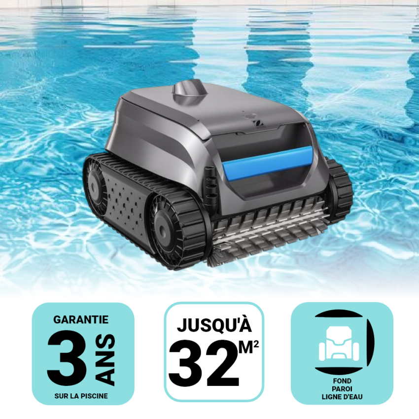 Robot piscine fond, parois et ligne d'eau SWEEPY SWY 3500
