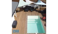 Piscine Bois Luxe Rectangulaire avec Plage Immergée + Escalier 520x320x131cm
