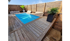 Piscine Bois Luxe Rectangulaire avec Escalier 420x320x145cm