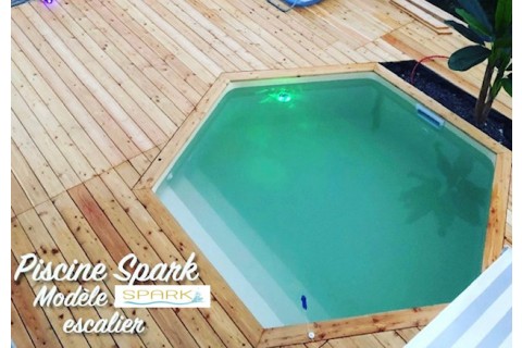 piscine bois diamant avec escalier 360x130h lekingstore