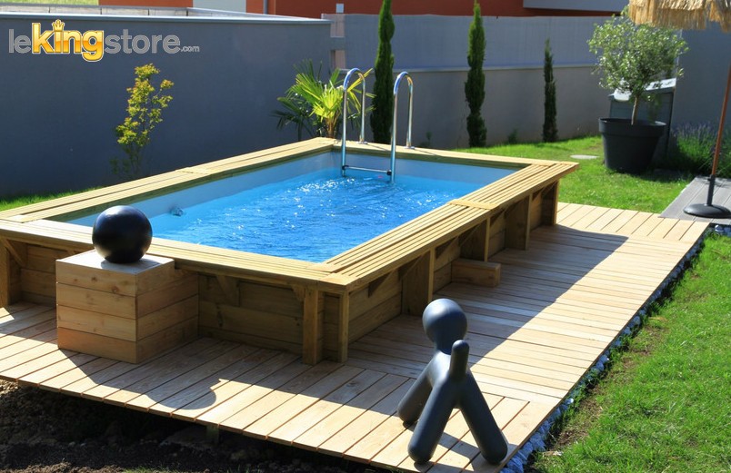 Piscine en bois rectangulaire Ubbink Sunwater 3,50 x 2,00 x 0,71 m