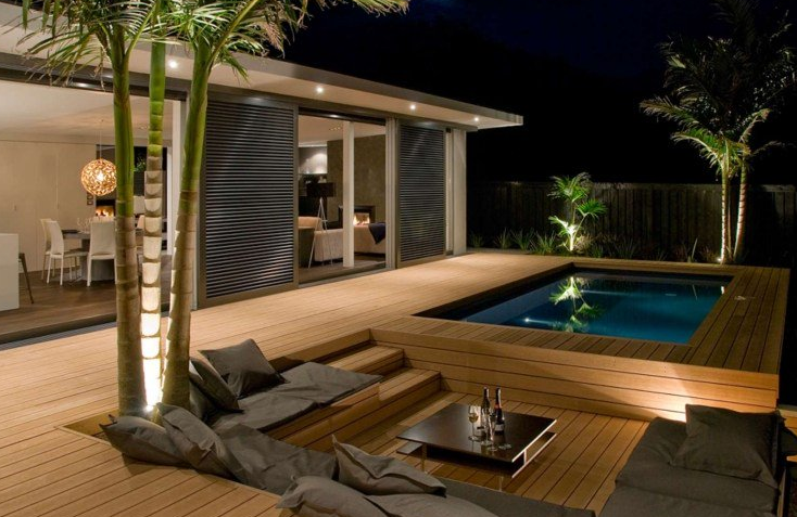 Kit Piscine Bois Rectangulaire Avec Escalier D Angle Et Banquette Luxe 420x320x145 Cm Lekingstore