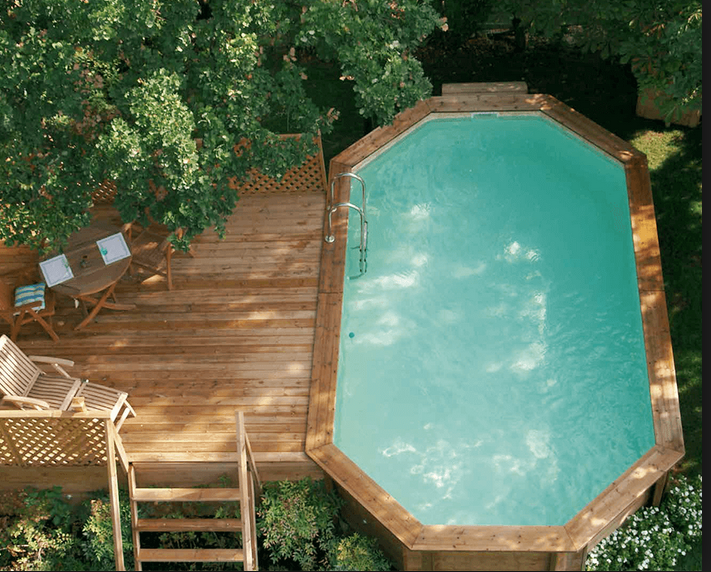 piscine bois super lucci allongee avec escalier 800 x 457 x 130 cm lekingstore
