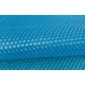 Bâche à bulles 400μ bleu bordée pour piscine hexagonale 350x295cm