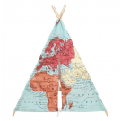 Tipi carte du monde multicolore