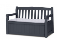 Coffre-banc de jardin anthracite en résine BOGOTA 265L 