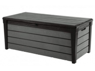 Coffre-banc de jardin gris en résine BROSSIUM 455L 