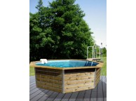 Piscine en bois octogonale LEYTE en kit Ø460x111 cm