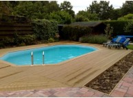 Piscine bois Allongée UBBINK OCEA 610x400x130cm Liner Bleu 