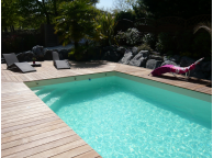 Piscine Bois Lenny Rectangulaire avec Escalier d'angle 720x400x145 cm