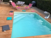 Piscine Bois Luxe Rectangulaire avec Escalier d'angle  420x320x131 cm