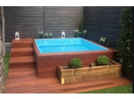 Piscine Bois carrée avec ECHELLE SPARK CAPRI  420X420x145 cm