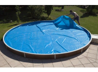 Bâche à bulles 180μ bleu pour piscine acier ronde Ø 550 cm