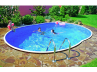 Piscine Azuro Acier avec Cadre en Bois 5.5x3.7x1.2m
