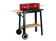 Barbecue Bois RED LINE CHARIOT avec Tourne Broche - LEKINGSTORE